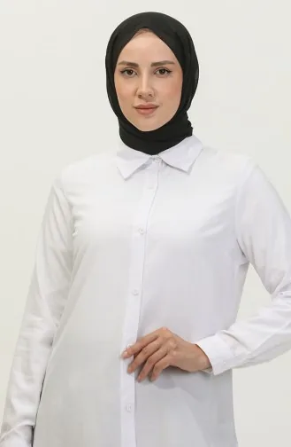 تونيك فيسكوز بأزرار 6110-04 أبيض 6110-04