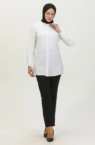 Buttoned Tunic 6111-02 White 6111-02