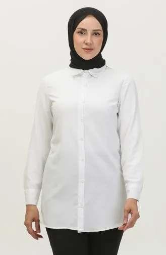 Buttoned Tunic 6111-02 White 6111-02
