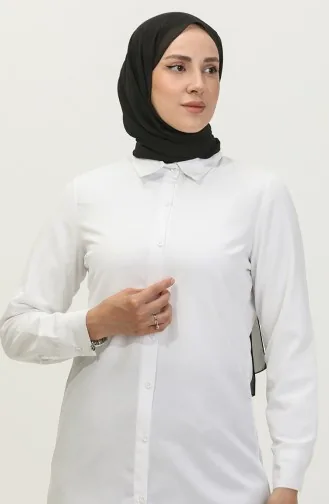 Buttoned Tunic 6111-02 White 6111-02