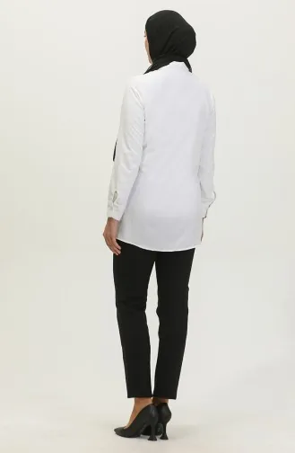 Buttoned Tunic 6111-02 White 6111-02