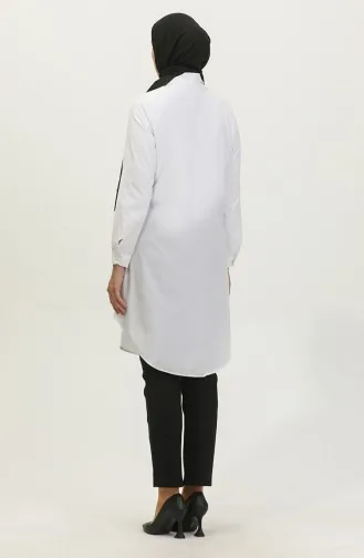 تونيك بأزرار  6122-05 أبيض 6122-05