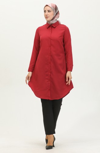Buttoned Tunic 6122-08 Claret Red 6122-08