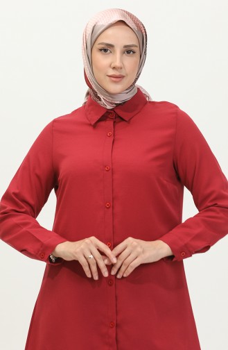 Buttoned Tunic 6122-08 Claret Red 6122-08