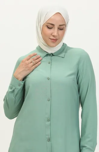 تونيك فيسكوز بأزرار 6110-08 أخضر مينت 6110-08