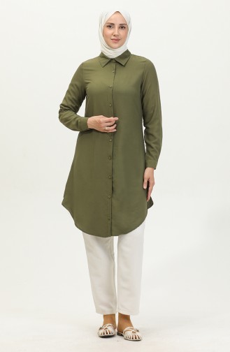 Tunique A Boutons Viscose 6110-07 Khaki 6110-07