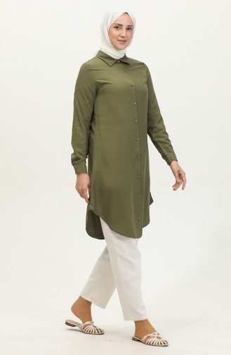Tunique A Boutons Viscose 6110-07 Khaki 6110-07