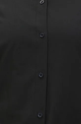 Magnificent Collar Buttoned Tunic 6112-01 Dark Navy Blue 6112-01