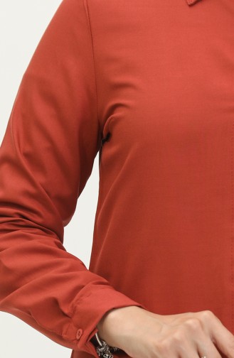Viscose Tuniek Met Knopen 6110-10 Donker Uienleer 6110-10
