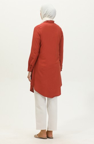 Viscose Tuniek Met Knopen 6110-10 Donker Uienleer 6110-10