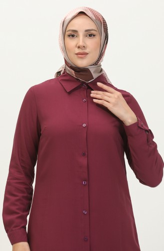 تونيك فيسكوز بأزرار  6110-02 برقوقي 6110-02