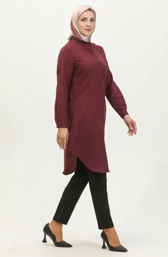 Tunique A Boutons Col Judge 6112-05 Prune 6112-05