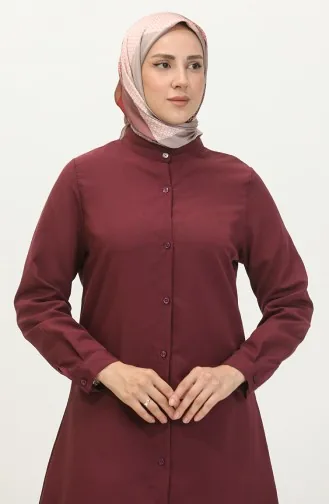 Tunique A Boutons Col Judge 6112-05 Prune 6112-05