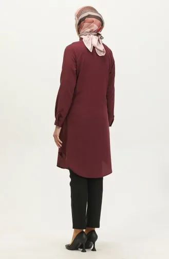Tunique A Boutons Col Judge 6112-05 Prune 6112-05