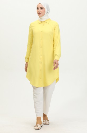 Viscose Tuniek Met Knoop 6110-06 Geel 6110-06