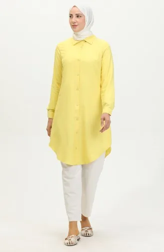 Viscose Tuniek Met Knoop 6110-06 Geel 6110-06