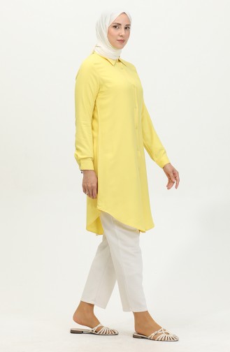 Viscose Tuniek Met Knoop 6110-06 Geel 6110-06