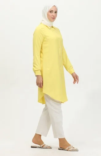 Viscose Tuniek Met Knoop 6110-06 Geel 6110-06
