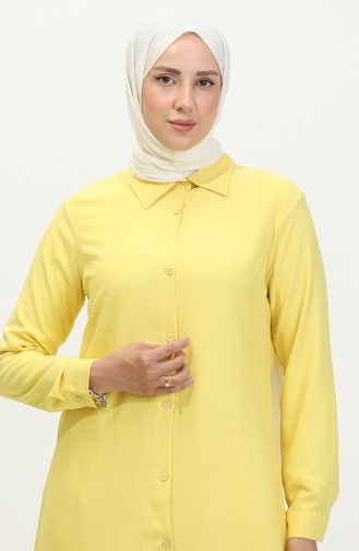 Viscose Tuniek Met Knoop 6110-06 Geel 6110-06