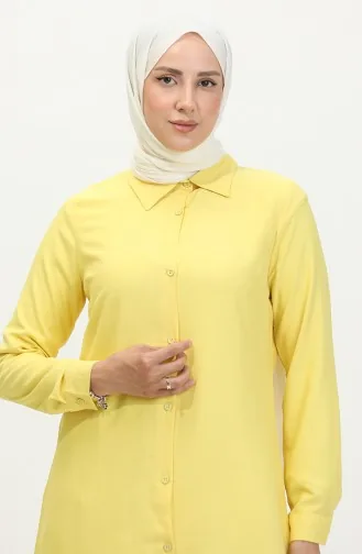 Viscose Tuniek Met Knoop 6110-06 Geel 6110-06