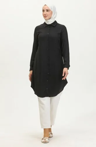 Viscose Tuniek Met Knopen 6110-01 Zwart 6110-01