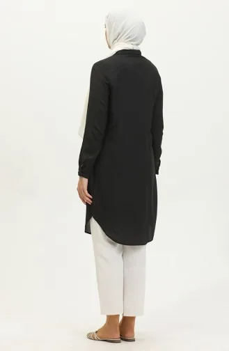 Viscose Tuniek Met Knopen 6110-01 Zwart 6110-01