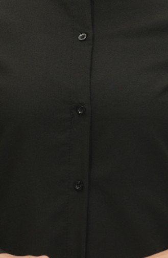 Prächtige Tunika Mit Kragen Und Knöpfen 6112-10 Schwarz 6112-10