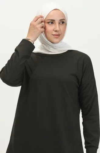 تونيك رياضي بتصميم شق 0412-04 أسود 0412-04