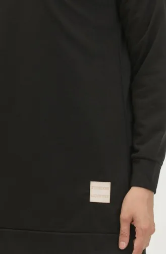 تونيك رياضي بتصميم شق 0412-04 أسود 0412-04