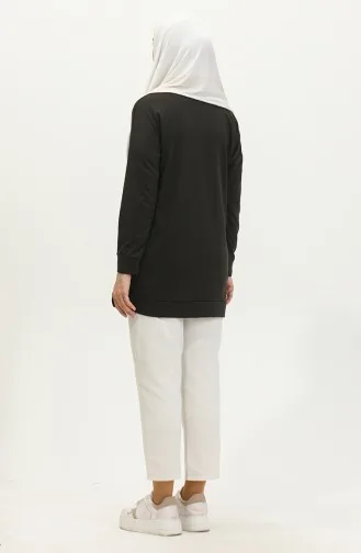 تونيك رياضي بتصميم شق 0412-04 أسود 0412-04