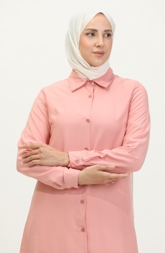 Viskon Düğmeli Tunik 6110-12 Somon