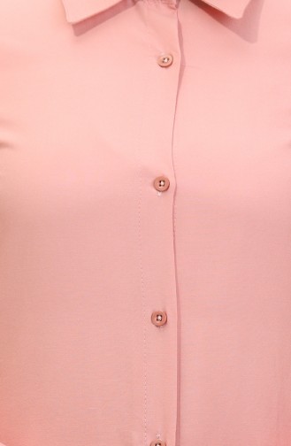 Viskon Düğmeli Tunik 6110-12 Somon
