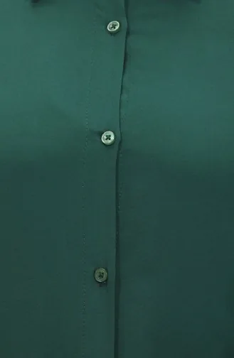 Viscose Buttoned Tunic 6110-05 Emerald Green 6110-05