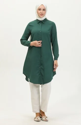 Buttoned Tunic 6122-01 Emerald Green 6122-01