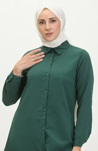 Buttoned Tunic 6122-01 Emerald Green 6122-01
