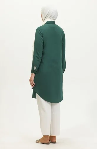 Buttoned Tunic 6122-01 Emerald Green 6122-01