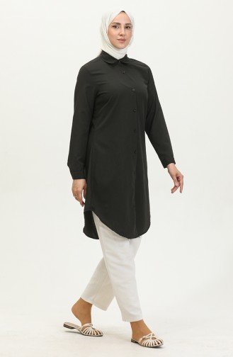 Düğmeli Tunik 6122-06 Siyah