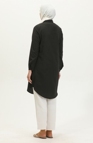 Düğmeli Tunik 6122-06 Siyah