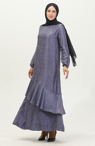 فستان لامع للمحجبات 81866-01 رمادي 81866-01