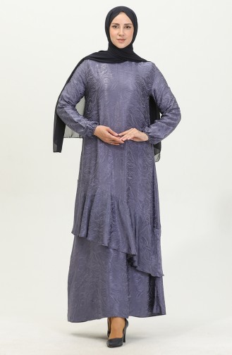 فستان لامع للمحجبات 81866-01 رمادي 81866-01