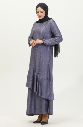 فستان لامع للمحجبات 81866-01 رمادي 81866-01