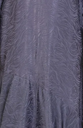 Volant-detailliertes Jacquard-Kleid 81866-01 Grau 81866-01