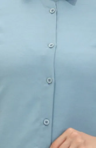 تونيك بتصميم أزرار 6111-04 لون نيلي 6111-04