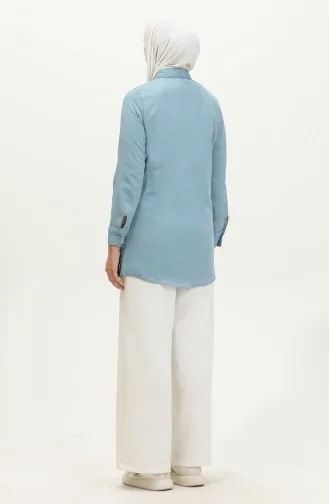 تونيك بتصميم أزرار 6111-04 لون نيلي 6111-04