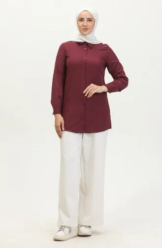 Buttoned Tunic 6111-07 Plum 6111-07