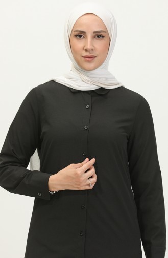 تونيك بتصميم أزرار 6111-08 لون أسود 6111-08