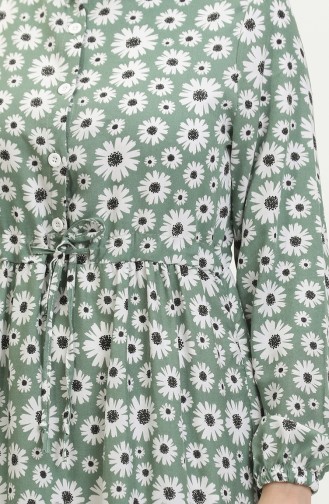 Robe Viscose Motif Marguerite 0416-02 Vert 0416-02