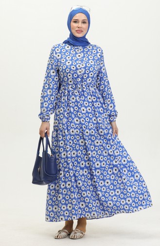 Daisy Pattern Viscose Dress 0416-05 Saks 0416-05