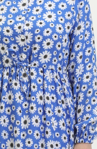 Daisy Pattern Viscose Dress 0416-05 Saks 0416-05
