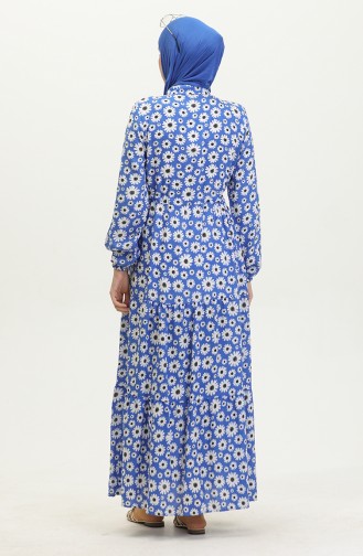Daisy Pattern Viscose Dress 0416-05 Saks 0416-05